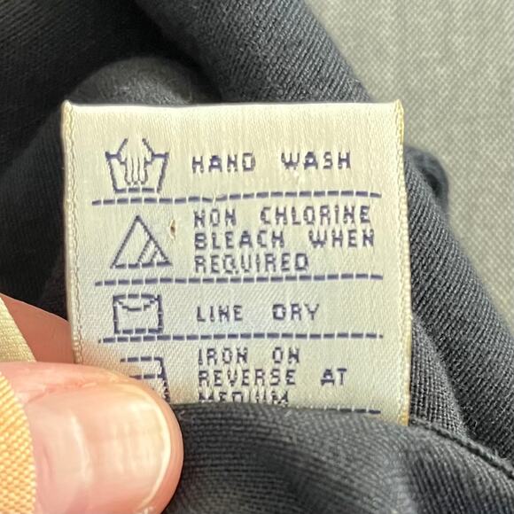 Vintage Lemon Grass Black Safari Linen Button Down Sleeveless Midi Dress Medium - Picture 13 of 15